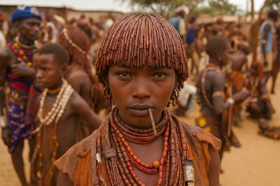 Niño etíope mirando a cámara